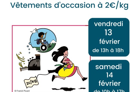 Vente au kilo de vêtements d'occasion
